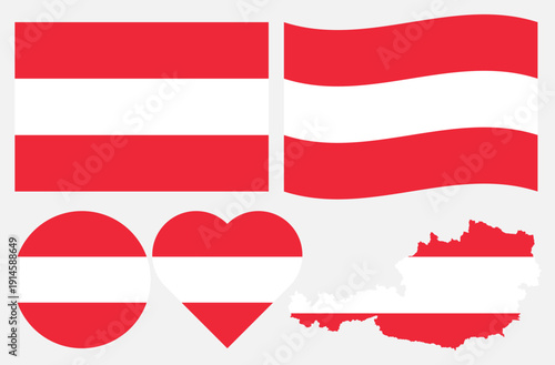 Collection of Austria Flag Europe Country