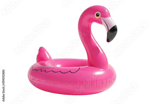Pink flamingo floatie isolated on transparent background