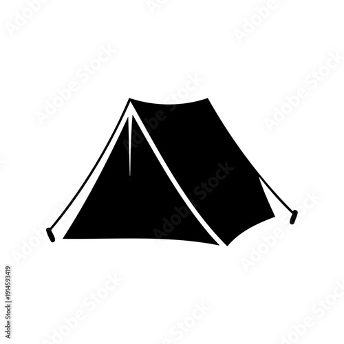 Classic a-frame tent silhouette for outdoor adventure and camping exploration Vector, illustration