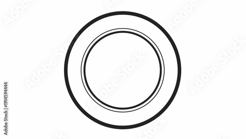 Minimalist concentric circles outline vector element.