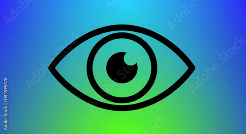 Stylized eye icon with gradient background symbol vision awareness concept