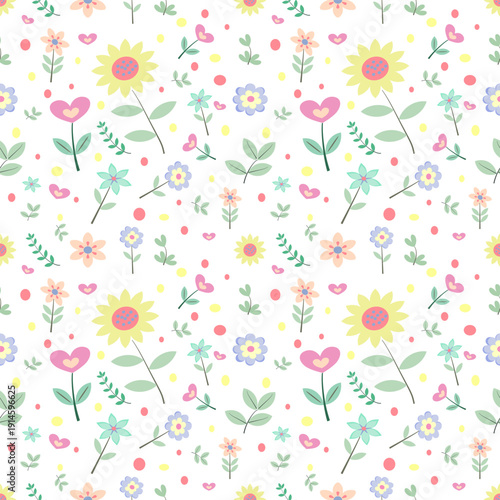 Sweet Dreams Floral Garden Seamless Pattern for Nursery
