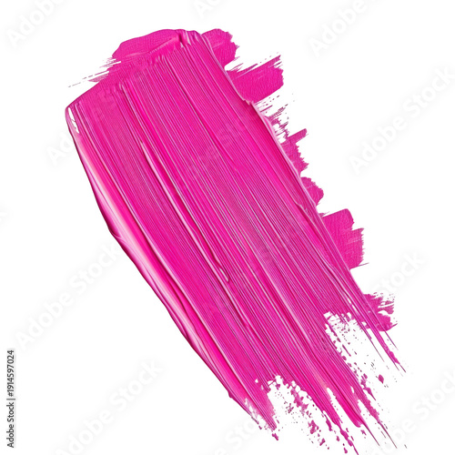 Vibrant Pink Lipstick Smudge on White.