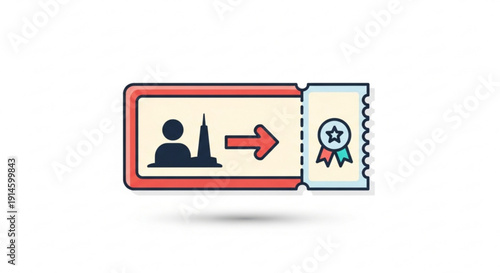 Person moves to awarded event with city landmark in background