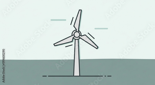 Wind turbine generating clean energy on a sunny day outdoors