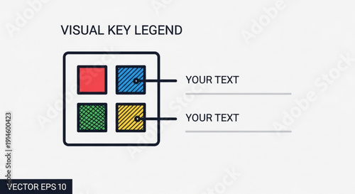 Colorful infographic template with four squares and text placeholders for data visualization