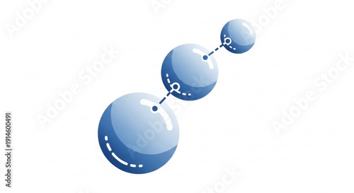 Molecular structure with three blue spheres connected by bonds on white background