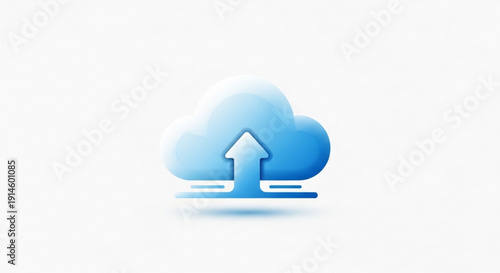 Cloud storage icon with upward arrow symbolizing data upload and online backup
