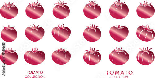 Collection of Red and Pink Tomato tomatoes vegetable