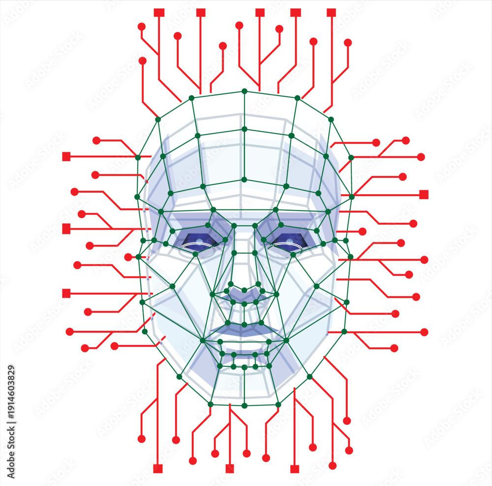 Naklejka premium AI Technology Logo and Circuit Board Processor Icon Design 
