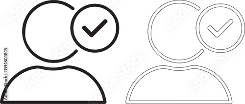 Two verified profile icons with checkmarks in black and white