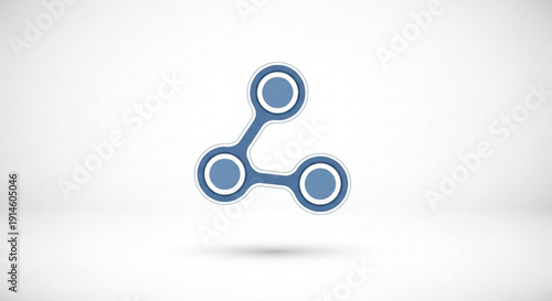 Blue fidget spinner icon on white background with shadow