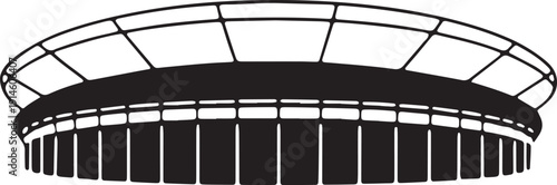 Large stadium arena grandstand vector silhouette for sports event architecture and venue design