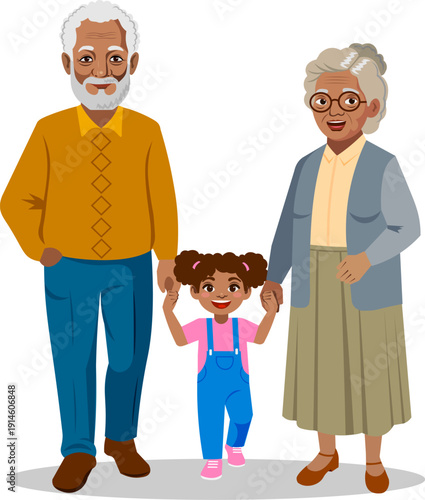 grandmother  grandfather and granddaughter