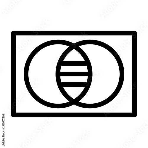 venn diagram line icon