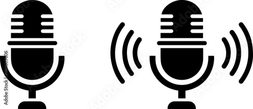Dynamic microphone icons for podcasting and voice recording