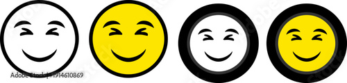 Winking smiling faces in different colors and styles