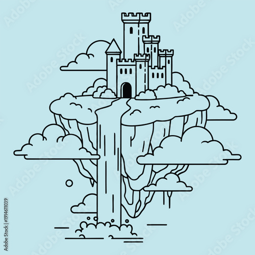 fantasy, castle, island,