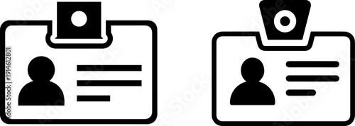 Modern ID badge icons for secure identification purposes
