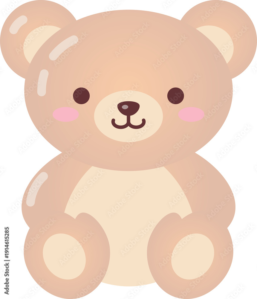 Fototapeta premium Illustration of a Cute Teddy Bear vector shape