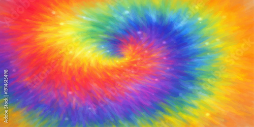 A psychedelic fractal design features a colorful rainbow spectrum with swirling paint textures and blurred light lines in a motion-filled abstract background wallpaper