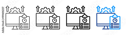 Development Plan Icon Different Style Outline Collection Set