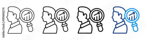 Analytical Skill Icon Different Style Outline Collection Set