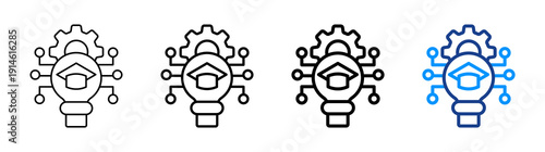 Edtech Icon Different Style Outline Collection Set