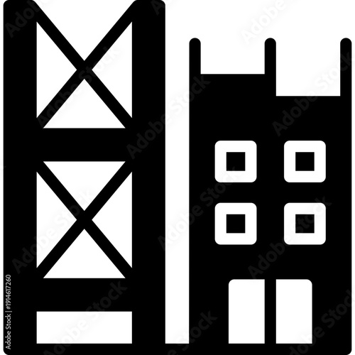 scaffolding icon illustration design with solid