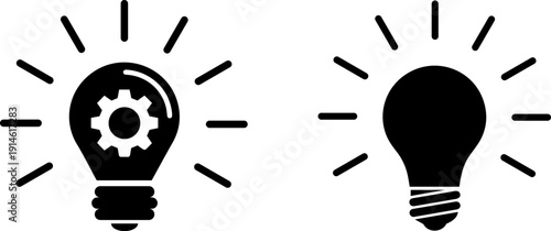 Creative ideas and inspiration concept with light bulb symbols