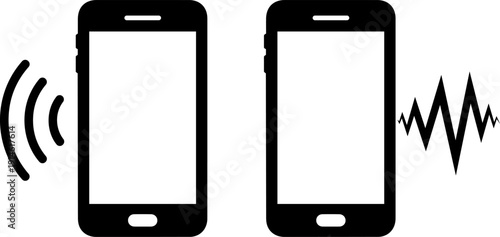 Smartphones sharing data wirelessly in modern communication