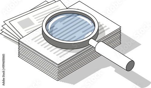 Financial Audit Magnifying Glass Vector Concept.eps