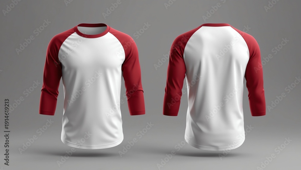 custom made wallpaper toronto digitalmockup of two long-sleeve raglan shirts