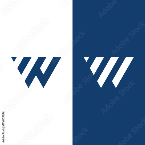 W initials logo design initial letter logo creative luxury logo template Stock Vector.