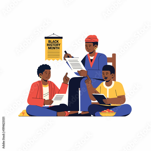 Students Studying Black History