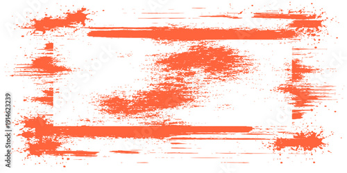 Abstract red grunge background with paint splashes and ink splatters creates a decorative vector texture featuring blood red stains and artistic drops for a dirty wallpaper or banner design