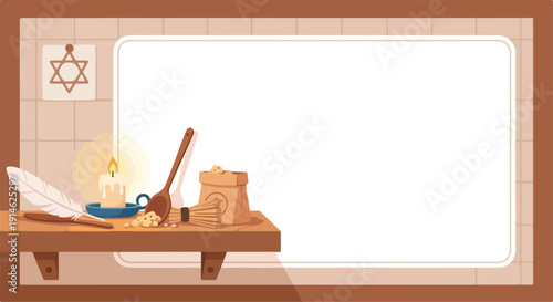 Passover background template with chametz search tools.