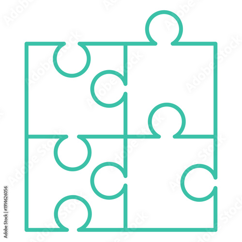 Outline Puzzle Collaboration Icon