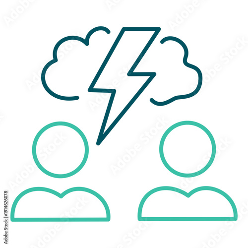 Outline Conflict Crisis Icon