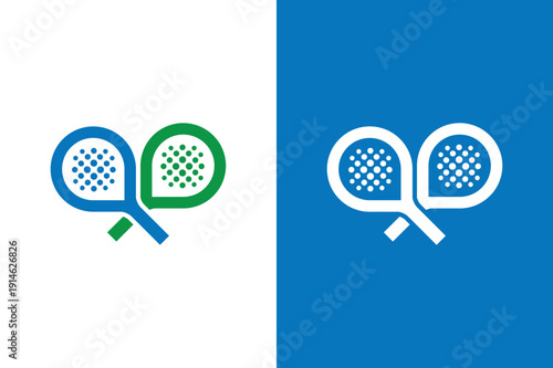 Padel logo, Padel Racket logo, Racket logo, Padel Racket with Ball logo design vector