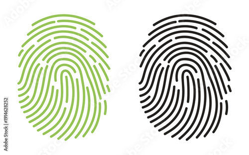 Human Fingerprint Scan Vector Illustration, Biometric Security Identity Icon, Digital Forensic Science and Cybersecurity Branding