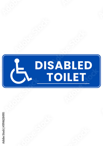 Official Blue Disabled Toilet Access Sign