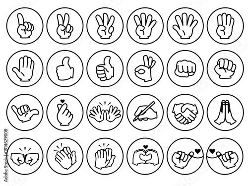 ハンドアイコン_セット_丸アイコン