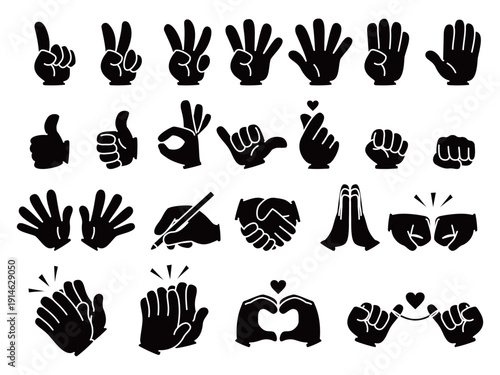ハンドアイコン_セット_シルエット