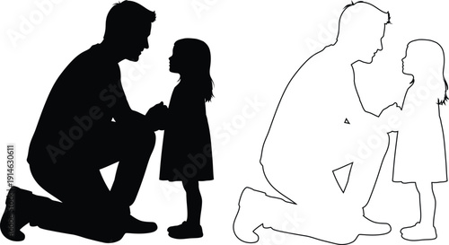 Two depictions of parents comforting a child in different emotional situations