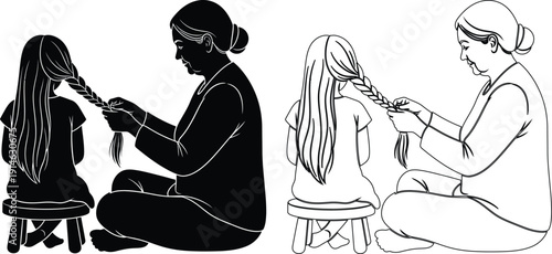 Historical depictions of hair grooming practices across different cultures