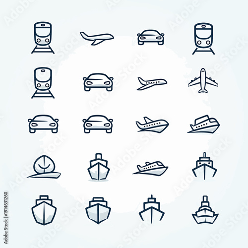 Transportation Icons Set