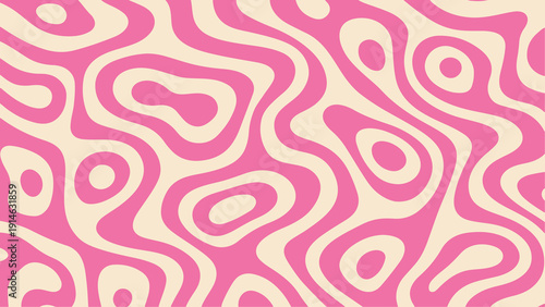 Patterned design featuring wavy shapes and pink tones in a graphic illustration