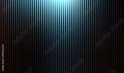 Dark blue gradient background with vertical lines and light beam
