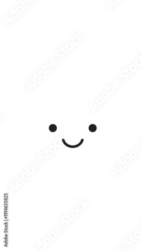 Minimal cute smiling emoji face icon on clean white background.
